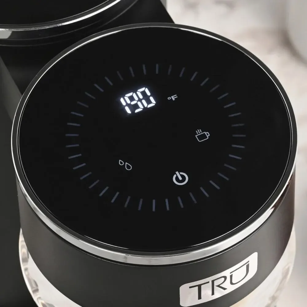 NEW TRU Black Automatic Pour Over Coffee Maker Digital Touch Screen Machine